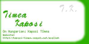 timea kaposi business card